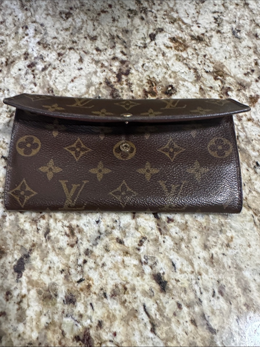 Louis Vuitton Monogram Continental Wallet in Brown and Gold